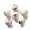 Valentine's Day Element Printed Wood Beads, Round, WhiteSmoke, 16mm, Hole: 4mm