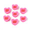 Handmade Polymer Clay Beads, Heart & Word, Hot Pink, 7.5~9.5x8.5~10.5x3.5~5mm, Hole: 1.8~2mm