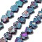 Synthetic Imperial Jasper Beads Strands, Dyed, Flower, Purple, 10~10.5x10.5~11x4mm, Hole: 0.5mm, about 41pcs/strand, 16.10~16.26''(40.9~41.3cm)