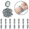 Plastic Breakaway Clasps, with Nylon Thread, Silver, 24x9mm, Hole: 2.5mm