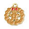 Christmas Theme Alloy Enamel Pendants, Golden, Gingerbread Man, 18.5x16x1.2mm, Hole: 1.6mm