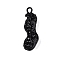 Alloy Spary Painted Pendants, Lead Free & Nickel Free & Cadmium Free, Peanut Charms, Black, 46x15.5x16mm, Hole: 4.5x3.5mm
