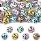 28Pcs 7 Colors Printed Opaque Acrylic Beads, Round with Leopard Print Pattern, Mixed Color, 15.5mm, Hole: 2mm, 4pcs/color