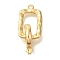 Brass Fold Over Clasps, Rectangle, Real 18K Gold Plated, 28.5mm, Rectangle: 19x11.5x2mm, hole: 1.4mm, clasp: 14x12x2.5mm, hole: 1.2mm