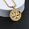 Flat Round with Constellation 201 Stainless Steel Pendant Necklaces, Golden, Libra, 23.62 inch(60cm)
