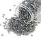 TOHO 6/0 Round Beads, Japanese Seed Beads, (176) Transparent AB Black Diamond, 4mm, Hole: 1.5mm, about 168pcs/10g