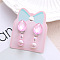 Alloy Plastic Clip-on Earrings for Kid, Platinum, Teardrop, 40x15mm