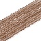 Transparent Glass Beads Strands, Faceted, Frosted, Rondelle, Coffee, 2.3~2.7x2mm, Hole: 0.4mm, about 135~140pcs/strand, 26~27cm