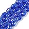Transparent Electroplate Glass Beads Strands, AB Color Plated, Faceted, Teardrop, Blue, 8x6mm, Hole: 1.2mm, about 65~67pcs/strand, 20.08''(51cm)