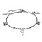Key and Round Ball Charm 304 Stainless Steel Cable Chain Anklets for Women, Stainless Steel Color, 8-7/8 inch(225mm)