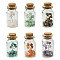 Transparent Glass Wishing Bottle Decoration, Wicca Gem Stones Balancing, with Tree of Life Synthetic & Natural Mixed Gemstone Beads Drift Chips inside, Mixed Color, 22x45mm, 6pcs/set