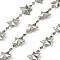 304 Stainless Steel Star Link Chains, with Spool, Soldered, Stainless Steel Color, 18x12.5x4.5mm