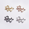 Brass Micro Pave Cubic Zirconia Puppy Links connectors, Long-Lasting Plated, Dog Silhouette, Mixed Color, 10x16x2.5mm, Hole: 0.5mm
