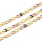 Brass Figaro Chains, Soldered, with Enamel, Rack Plating, Long-Lasting Plated, Lead Free & Cadmium Free, with Spool, Real 18K Gold Plated, Colorful, Link: 4.5x3x1mm and 6x2x1mm