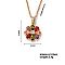 Colorful Flower Brass Cubic Zirconia Pendant Necklaces Classic European and American Style Fashion Women's Necklace, Golden, 15.75 inch(40cm)