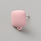 Alloy Stud Earring Findings, with Horizontal Loops, Square, Pink, 10x8.5mm, Hole: 1mm, Pin: 0.7x10.5mm