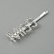 Word MISS Alloy Rhinestone Hair Bobby Pins, Hair Accessories for Girls, Silver, 71x17x7mm, MISS: 17.5x44mm