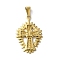PVD Vacuum Plating 304 Stainless Steel Pendants, Cross Charm, Golden, 32.5x21.5x2.5mm, Hole: 3x6.5mm