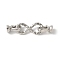 Brass Fold Over Clasps, Lead Free & Cadmium Free, Long-Lasting Plated, Rack Plating, Infinity, Platinum, 33mm