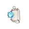 Rectangle Charms 304 Stainless Steel Cubic Zirconia Pendants, with Imitation Pearl, Stainless Steel Color, Blue, 17x13mm