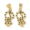Brass Micro Pave Cubic Zirconia Pendants, Rack Plating, Snake, Lead Free & Cadmium Free, Long-Lasting Plated, Real 18K Gold Plated, 24x11.5x2.5mm, Hole: 5x3.5mm