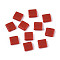 Opaque Acrylic Slide Charms, Square, Indian Red, 5.2x5.2x2mm, Hole: 0.8mm