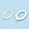 Zinc Alloy Link Cabochon Settings, Bezel Open Back Settings, Cadmium Free & Lead Free, Oval, Silver, 42.5x23.5x2mm, Hole: 2mm, Tray: 25x18.5mm.