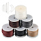6 Rolls 6 Colors Flat Waxed Polyester Cord, for DIY Craft, with 1 Set Iron Beading Needles, Mixed Color, Cord: 0.8x0.4mm, about 10.94 yards(10m)/roll, 1 roll/color