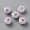 Opaque Acrylic Beads, Cat Paw, Violet, 11x12x9mm, Hole: 1.8mm