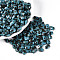 Baking Paint Glass Seed Beads, Rectangle, Faceted, Light Blue, 6.5~7x4~4.5x3.5~4mm, Hole: 0.9~1mm