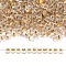 MIYUKI 3.4mm Drop Beads, Japanese Seed Beads, Inside Colours, (DPF35) Sparkling Metallic Gold Lined Crystal, 3.4x3mm, Hole: 0.65mm, about 180pcs/10g