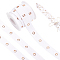 6.25 Yards Cotton Ribbon with Golden Plated Eyelets, Garment Accessories, White, 3/4 inch(19.5~20mm)