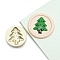 Round Brass Stamp Heads, Golden, Christmas Tree, 25mm