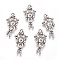 Alloy Pendants, Cadmium Free & Nickel Free & Lead Free, House, Antique Silver Color, Size: about 25mm long, 12.5mm wide, 3mm thick, hole: 2mm