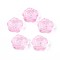 Baking Paint Transparent Glass Beads, Flower, Pearl Pink, 17.5~18x18~18.5x7.5~8.5mm, Hole: 1.2~1.5mm