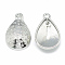 Alloy Pendant Rhinestone Settings, teardrop, Platinum, Fit for 13x18mm Rhinestone, 23x14.5x4.5mm, Hole: 2mm