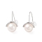Natural Pearl Dangle Earrings for Women, with Sterling Silver Pins, Platinum, 22x13mm