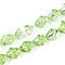 Electroplate Transparent Glass Beads Strands, Flower, AB Color Plated, Lime Green, 11~12x8mm, Hole: 1.2mm, about 101~102pcs/strand, 29.92 inch(76cm)