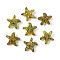 Picasso Transparent Glass Beads, Starfish, Olive, 14.5~15x16x8.5~9mm, Hole: 1~1.1mm, about 375pcs/pound