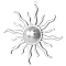 304 Stainless Steel Pendants, Sun Charm, Stainless Steel Color, 42x39mm