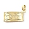 Brass Pendants, Dollar Charms, Real 18K Gold Plated, 21.5x9.5x2mm, Hole: 5x3mm