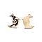 Alloy Enamel Pendants, Moon, Black, 26x20.5x1.4mm, Hole: 2mm