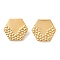 304 Stainless Steel Stud Earrings Findings, Hexagon, 23x26mm