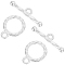 4Pcs 925 Sterling Silver Toggle Clasps, Round Ring, with 925 Stamp, Silver, 13x10x1.5mm, Hole: 1.8mm, Bar: 18x5x1.5mm, Hole: 1.8mm