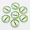 Half Round/Dome Dragon Eye Printed Glass Cabochons, Light Green, 12x4mm