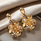 Alloy Stud Earrings, Golden, Flower, 48x29mm
