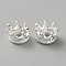 Alloy Rhinestone Settings, Large Hole Beads, Crown, Silver, Fit for 1.5mm Rhinestone, 11.5x6mm, Hole: 6.5mm