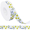 25 Yards Sport Ball Theme Printed Polyester Grosgrain Ribbon, for Clothes Sewing, Yellow, Tennis, 7/8 inch(22mm)