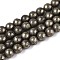 Natural Pyrite Beads Strands, Round, 8mm, Hole: 1mm, about 46~47pcs/strand, 14.76~1.16 inch(37.5~38.5cm)