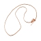 1mm Rack Plating Brass Boston Link Chain Adjustable Slider Necklaces for Women Men, Cadmium Free & Lead Free, 901 Stainless Steel Clasp, Long-Lasting Plated, Rose Gold, 17.95 inch(45.6cm)